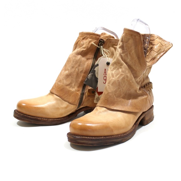 AS98 Shoes - AS98 Springer Slouchy Ankle Boots Leather Bambu